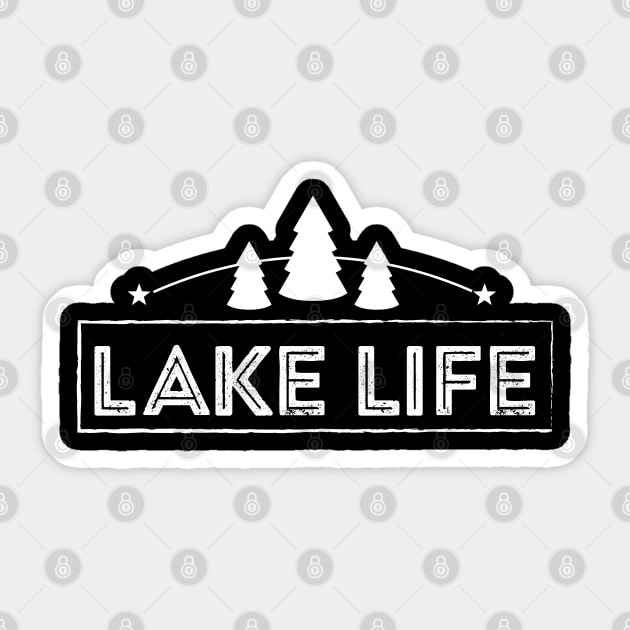 Lake Life with Trees Sticker by printabelle